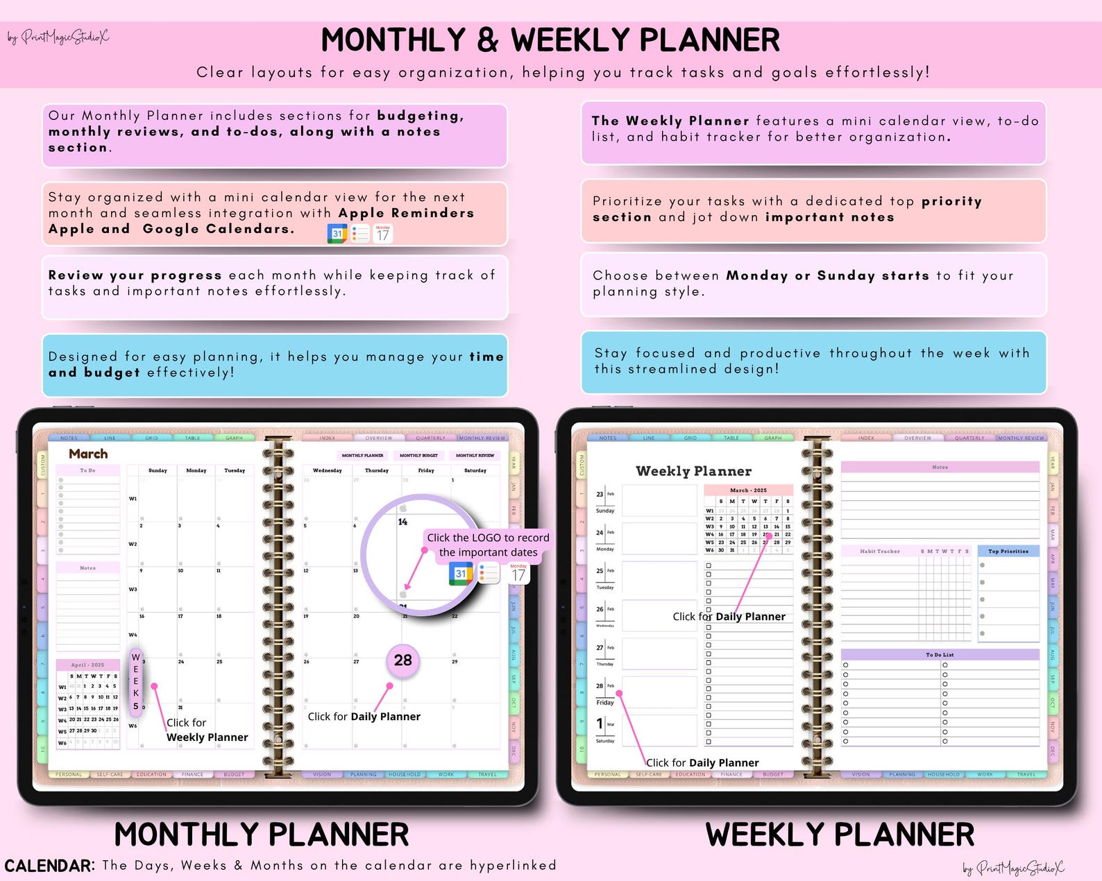 All-In-One Butler Digital Planner 2026, 2027, 2028 Digital Planner, Digital Journal, Digital Goodnotes , Weekly, Daily Planner, Notability